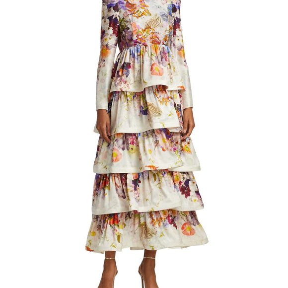 Prima Tiered Floral Midi-Dress Zimmermann - Picture 2 of 7